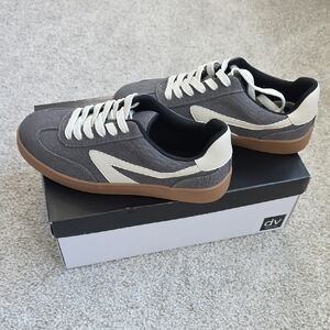 Dolce Vita Gray and Cream Sneakers